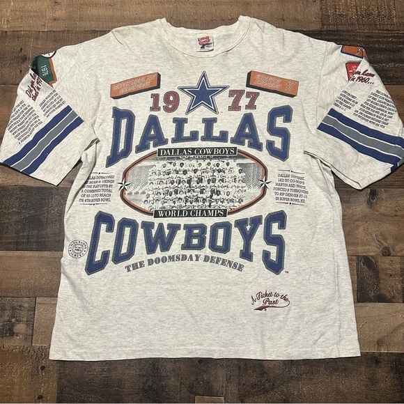 VINTAGE Dallas Cowboys Long Gone Doomsday Defense T-Shirt - Picture 1 of 8